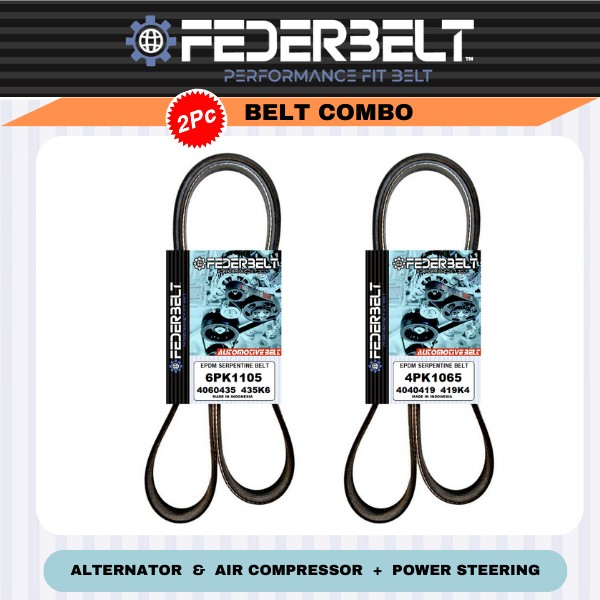 FEDERBELT COMBO 2PCS BELT KIT FIT 1998-2002V HONDA ACCORD 4CIL 2.3L