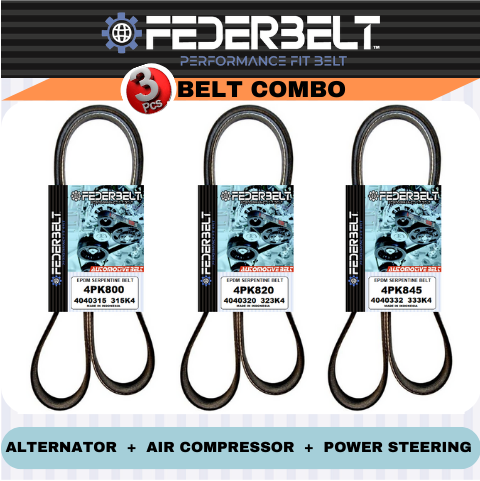 FEDERBELT COMBO 3PCS BELT KIT FIT 96-00 HONDA CIVIC 1.6L + 97-00 ACURA LE 1.6L